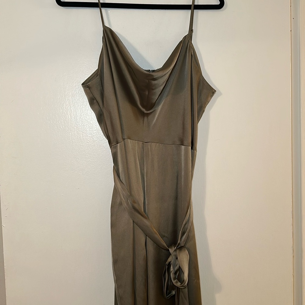 Satin Cowl Neck Express Jumpsuit